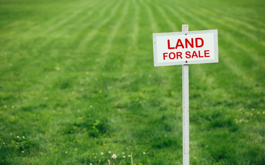 A land for sale sign.